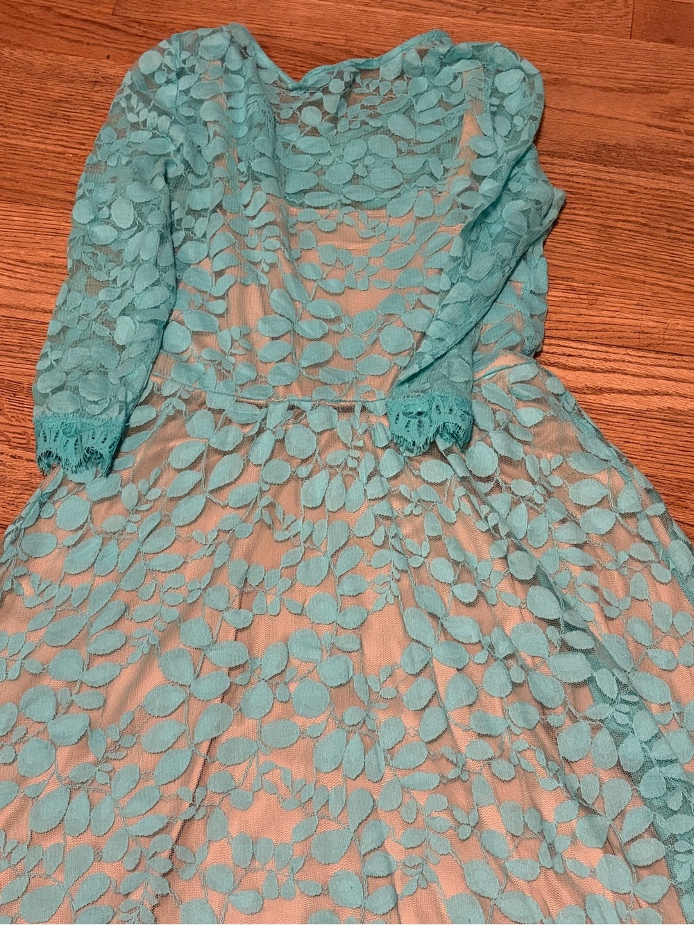 NY Collection Teal Lace Formal Dress Womens size small costume dress up